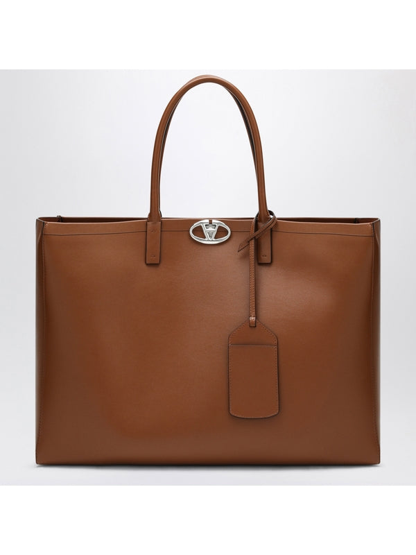 V Logo The Bold Edition Leather Tote Bag