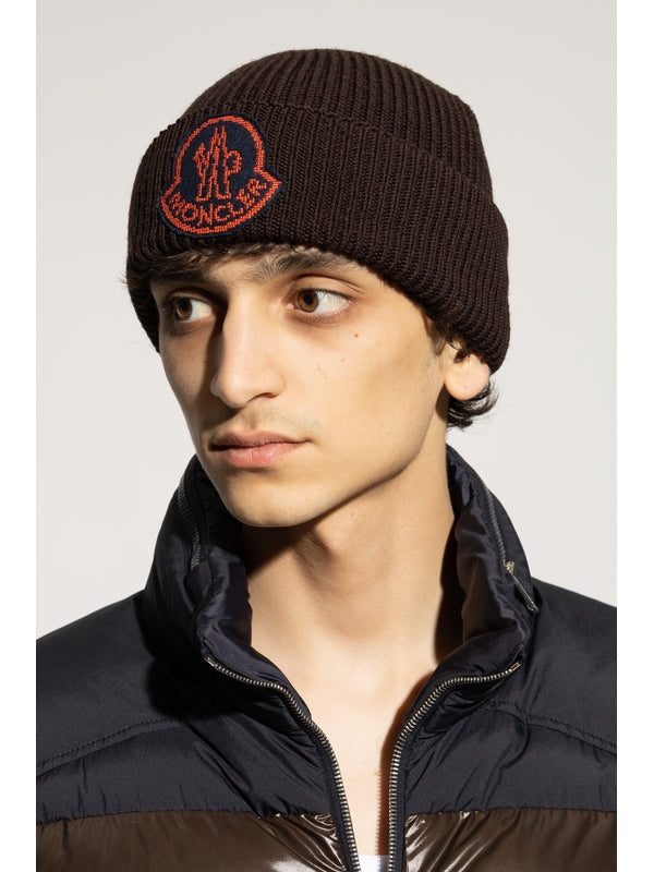 Logo Patch Rib Wool Beanie