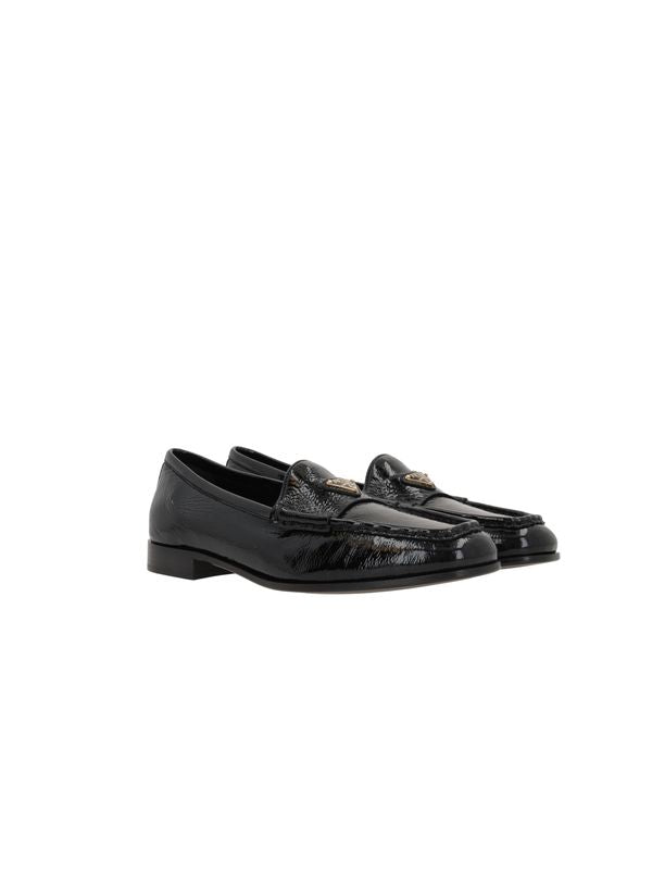 Triangle Logo Patent Leather Loafers