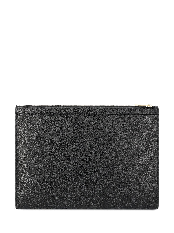 Diagonal Detail Leather Clutch Bag