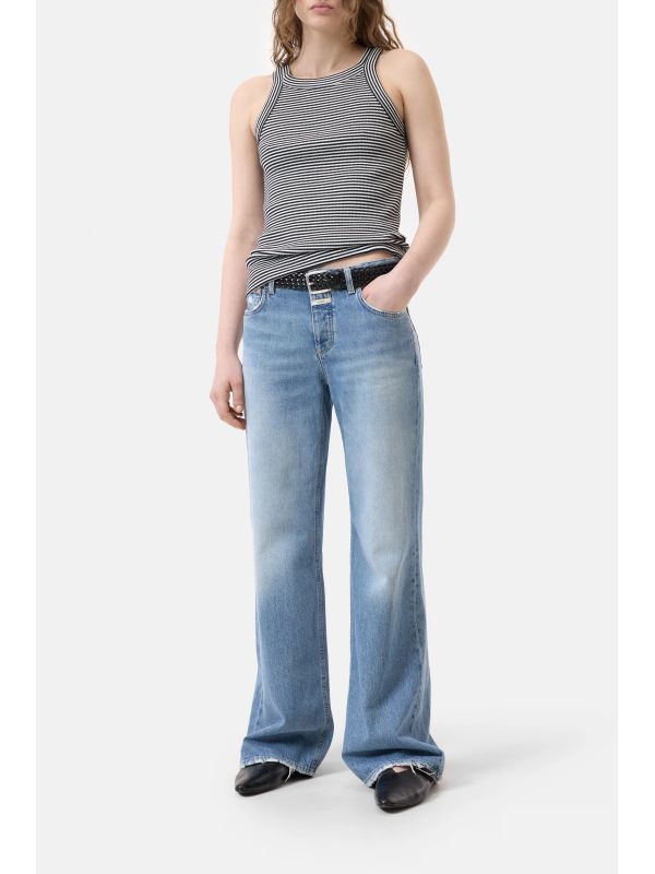 Logo Embroidery Stripe Tank
  Top