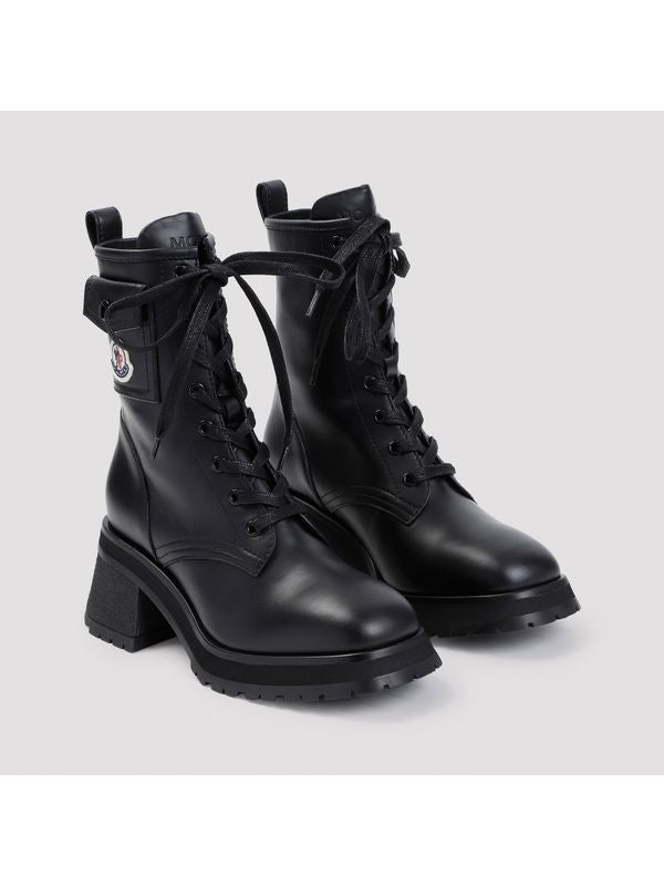 Gigi Logo Patch Leather
  Lace-Up Boots