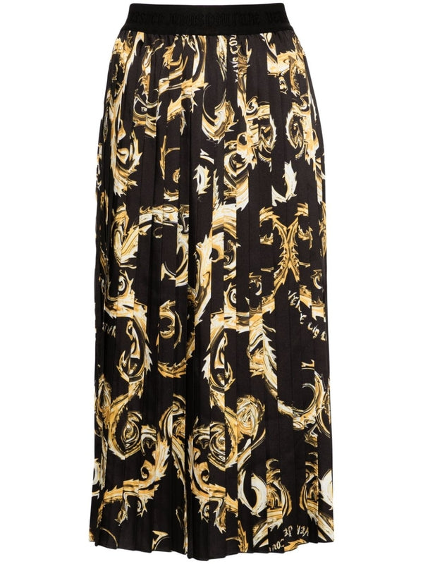 Allover Print Pleated Skirt