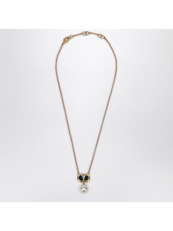 Ovalette Pearl Embellished Necklace