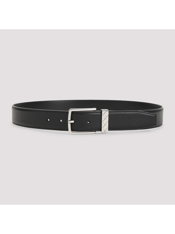 Intrecciato Buckle Leather Belt