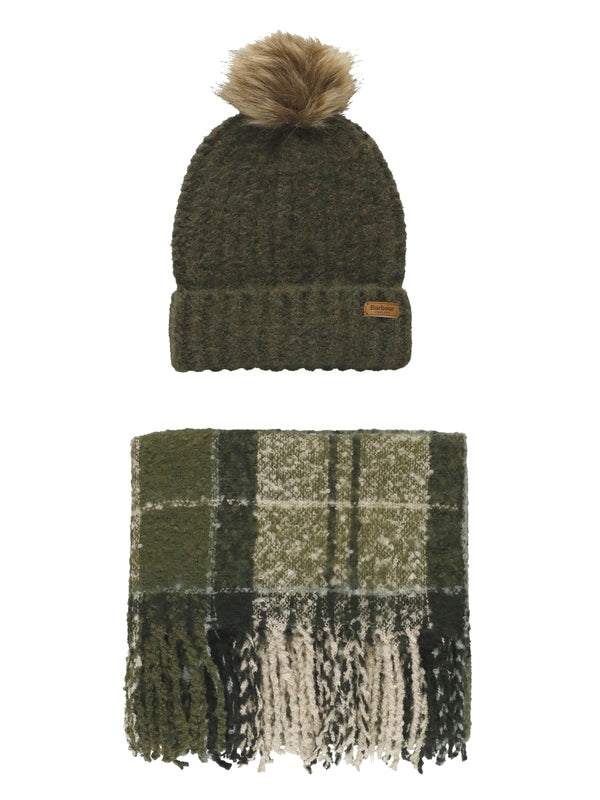 Logo Label Beanie Scarf Set