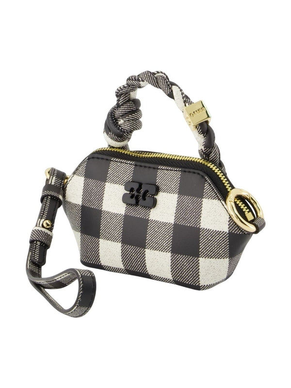 Ganni Black Checked Bag Accessories