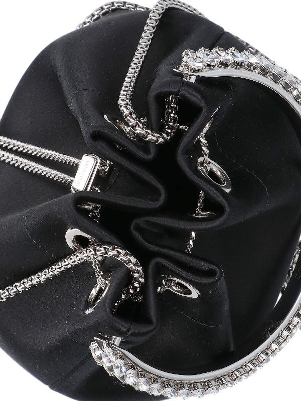 Bon Bon Crystal Satin Bucket Bag