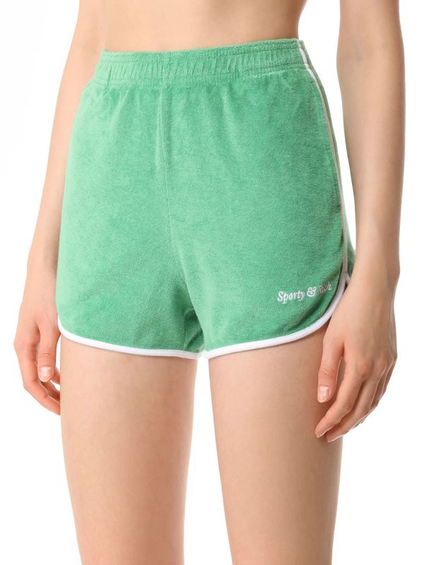 Logo Embroidered Terry Cotton Shorts