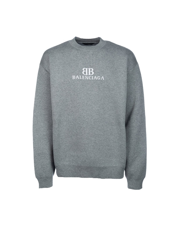BB Logo Embroidered Grey Sweatshirt