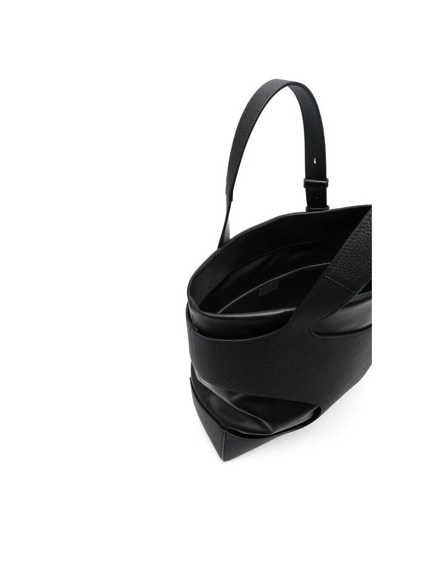 Cutout Detail Leather Tote Bag