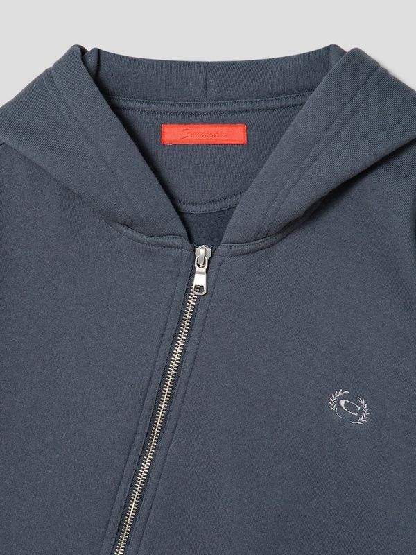 Logo Embroidered Twist Hooded Zip-Up
