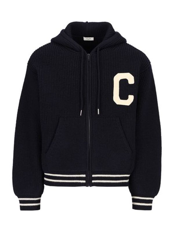 College Zip-Up Cardigan