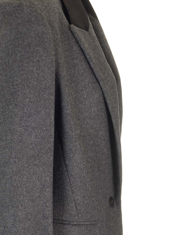 Contrast Collar Wool Tailored Jacket