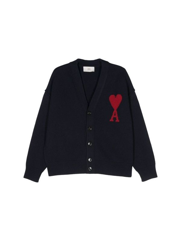 Heart Logo Wool Cardigan