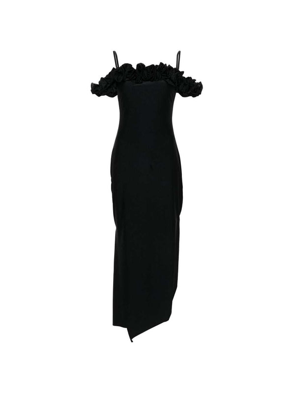 Ruffle Trimming Long Dress