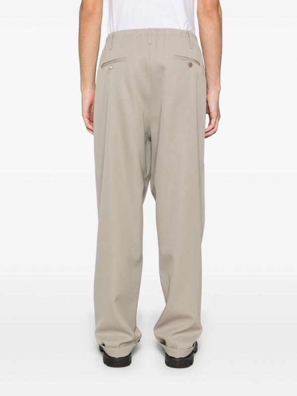 Front Pleats Turn-up Wool Pants