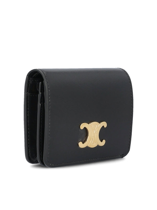 Triomphe Metal Detail Leather Bi-fold
  Wallet