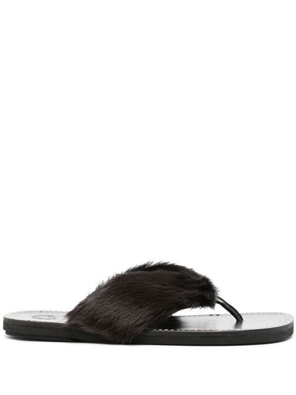 Fur Strap Flip-Flops