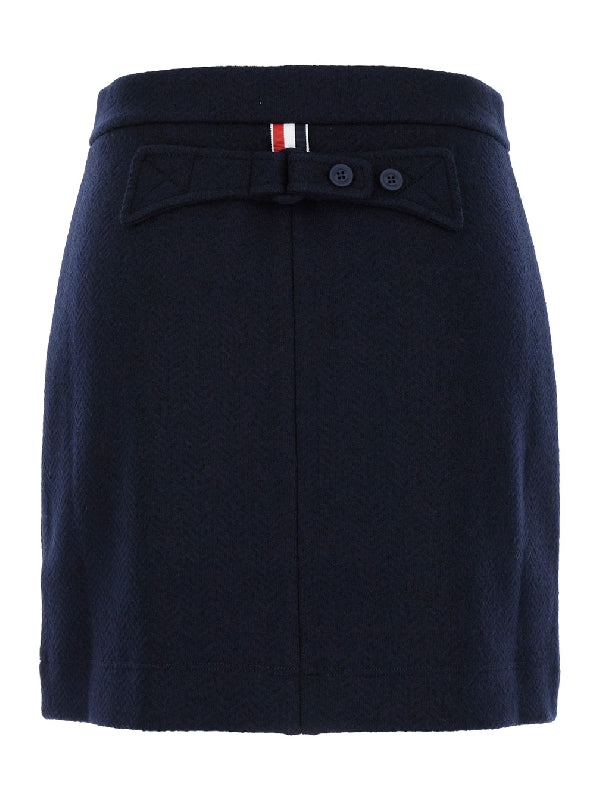 Rwb Tab Cotton Wool Mini Skirt