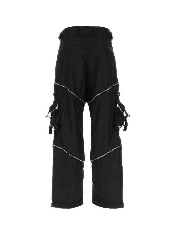 Zipper Detail Nylon Cargo Pants