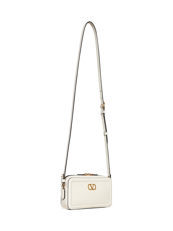 Alltime V Logo Leather Shoulder Bag