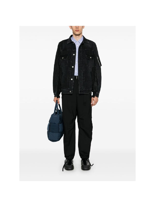 Nylon Insert Denim Trucker
  Jacket