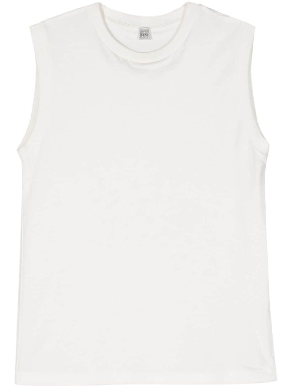 Toteme - White Cotton Crew Neck Tank
  Top - Jente
