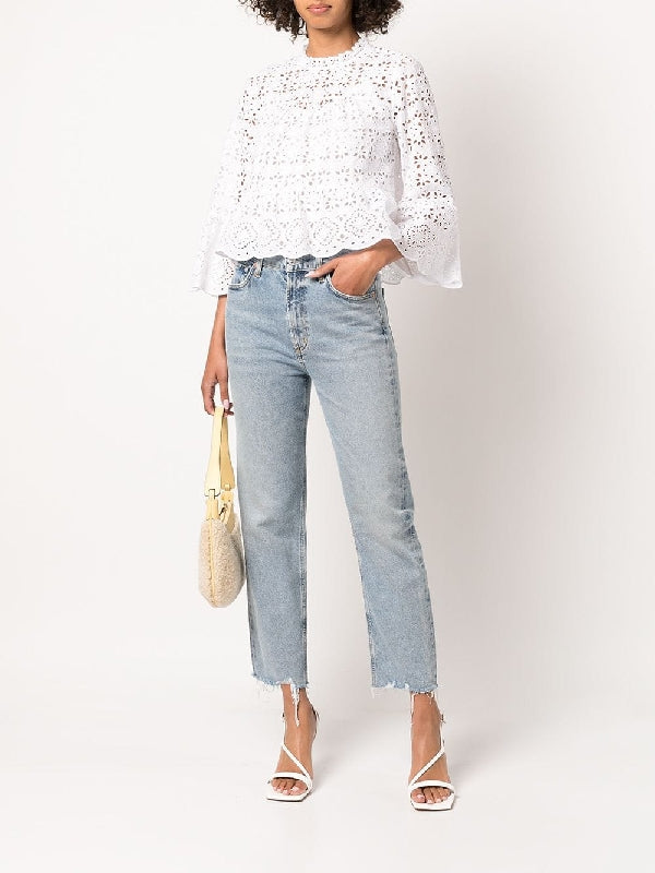 Daphne Low-Cut Hem Denim Pants