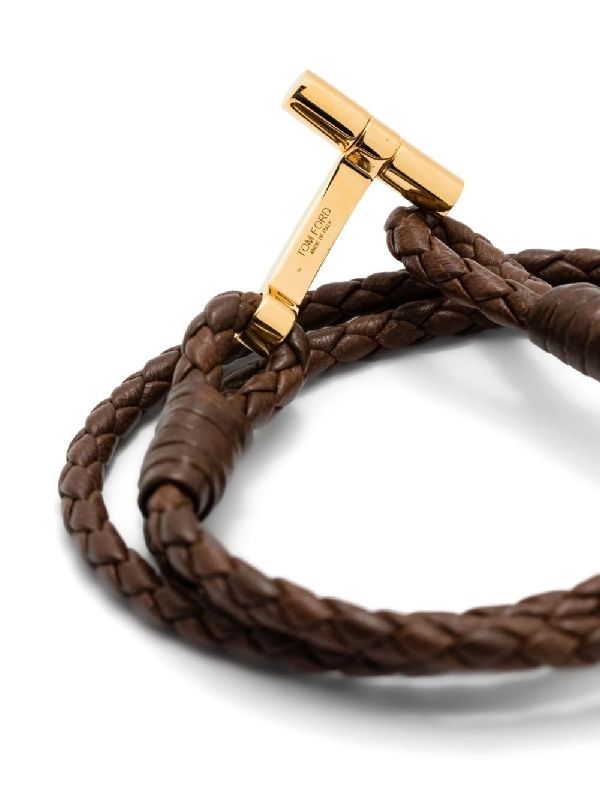 T Braid Leather Bracelet