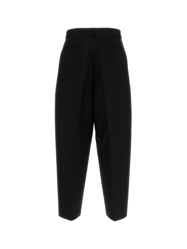 Wool Silk Cropped Pants