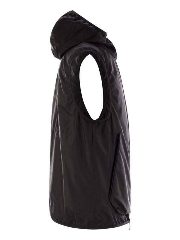 Back Logo Printing High Neck Hooded Vest