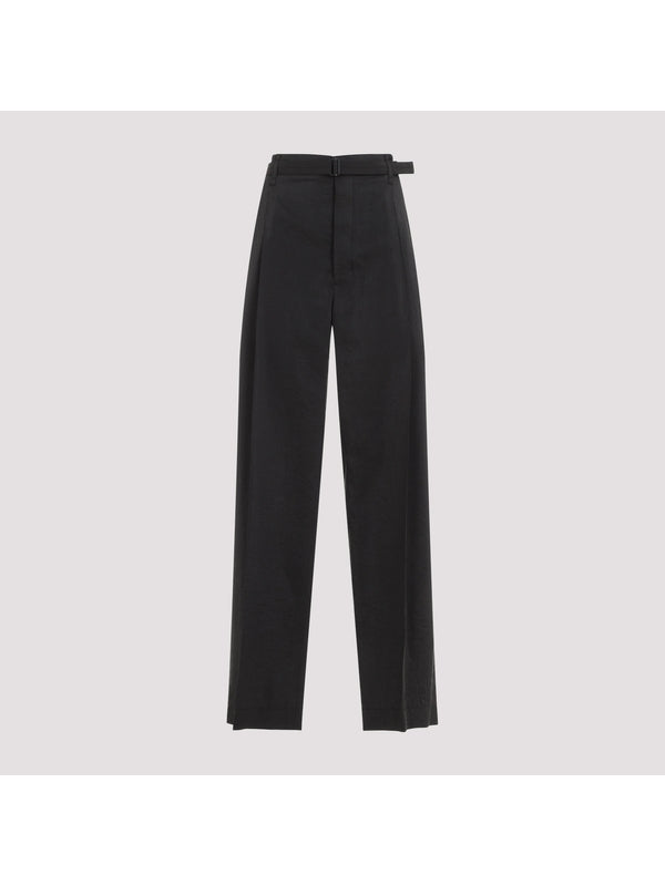 Belt Relaxed Silk Nylon Pants