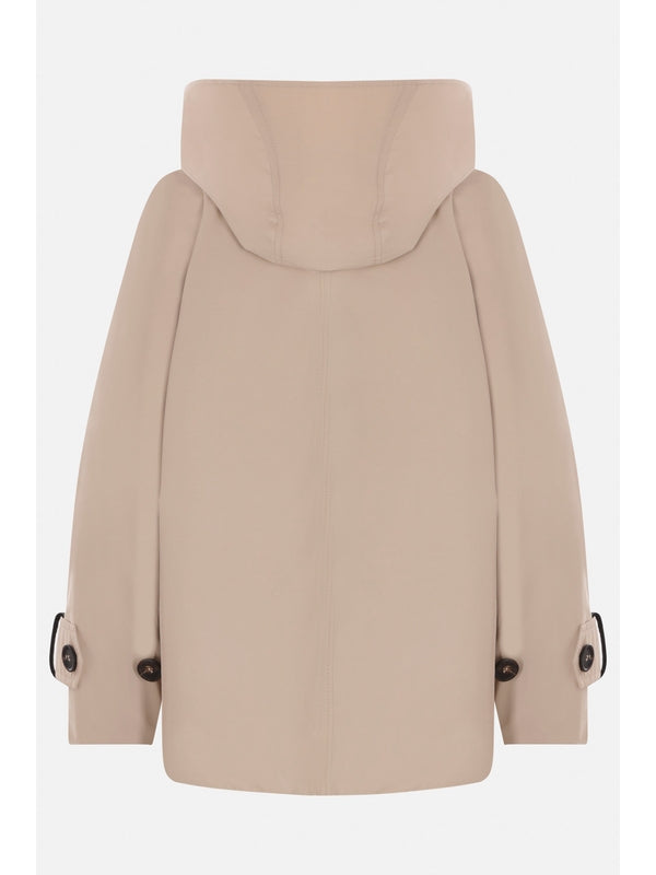 Cotton Blend Hooded Trench Coat