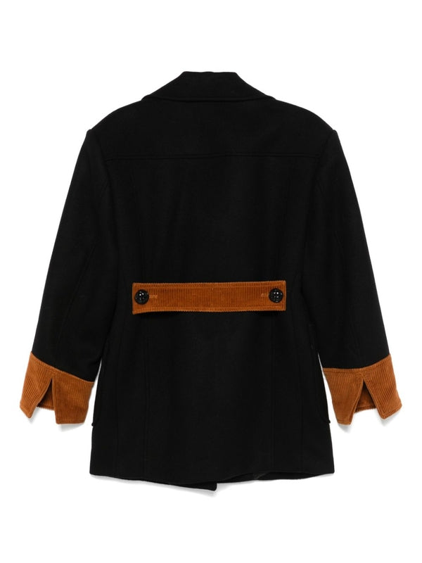 Button Sleeve Detail Double
  Coat