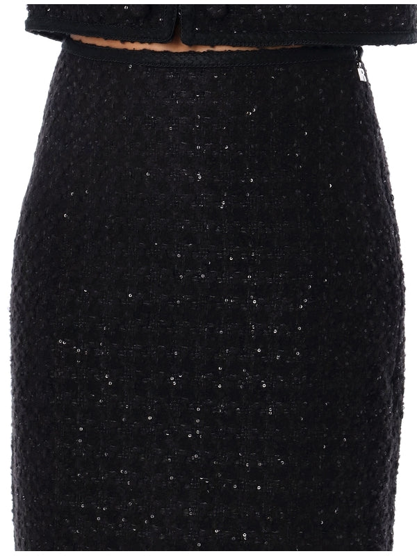 Tweed Boucle Long Skirt