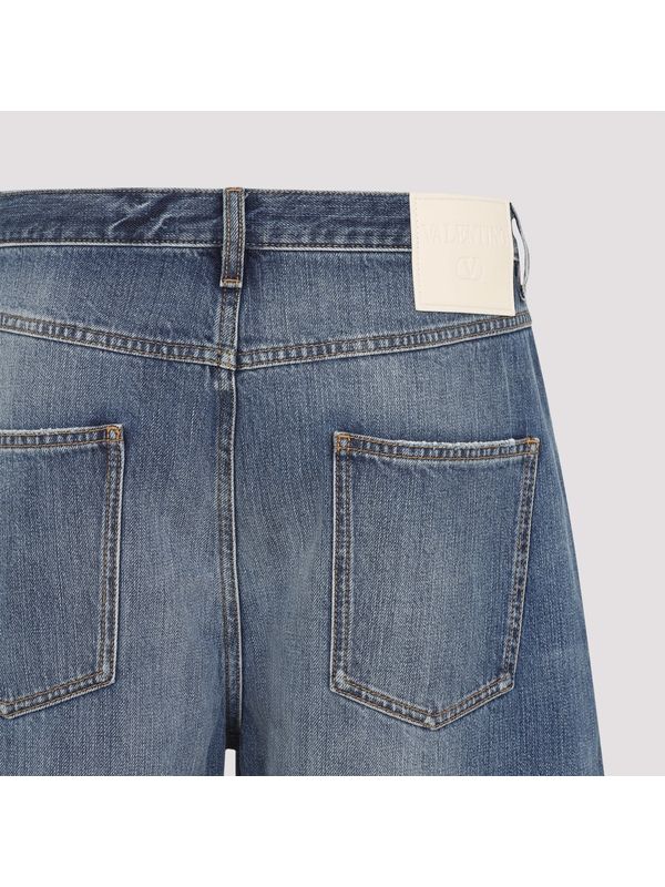 バックロゴパッチデニムパンツ