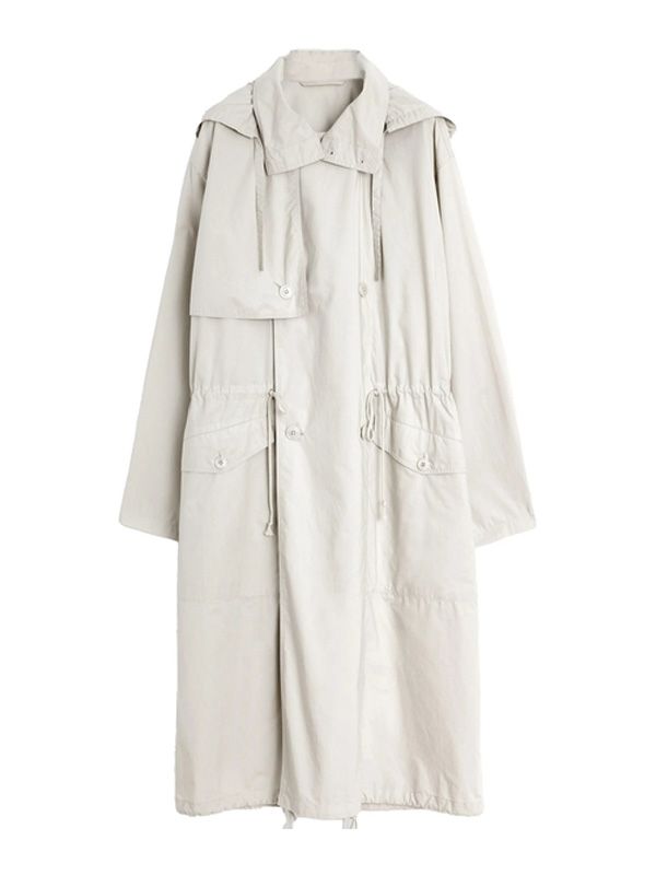Ventile Cotton Hoodie Trench Coat