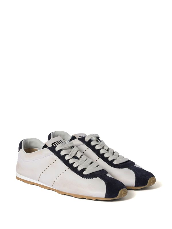 Logo Suede Tab Leather Sneakers