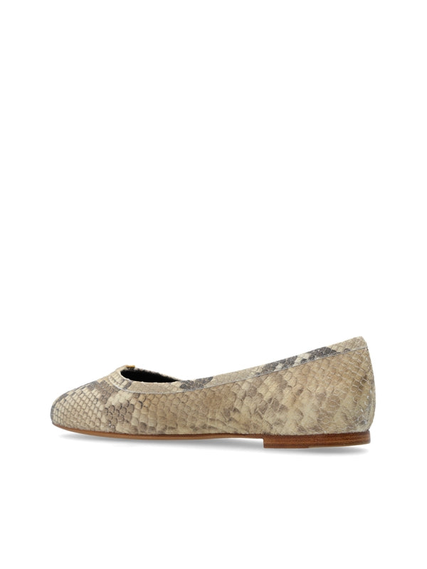 Marcie Animal Effect Leather Flat Shoes