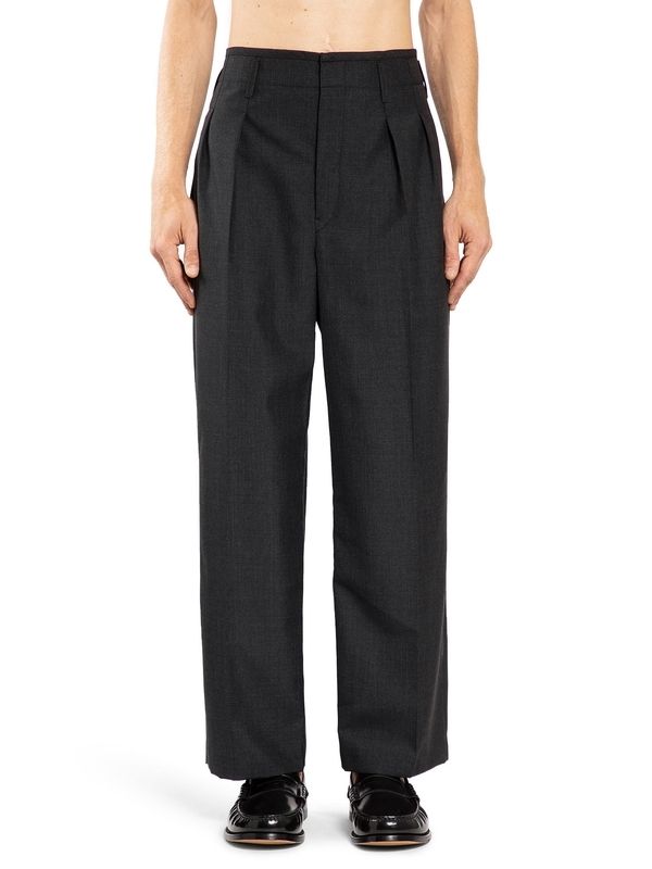 Wool Blend Pleated Pants