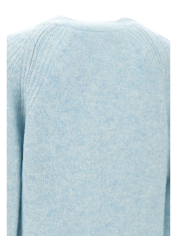 V-Neck Nylon Alpaca Wool Knit