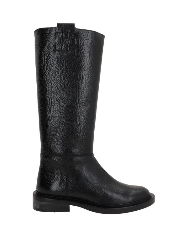 Grain Leather Mid Boots