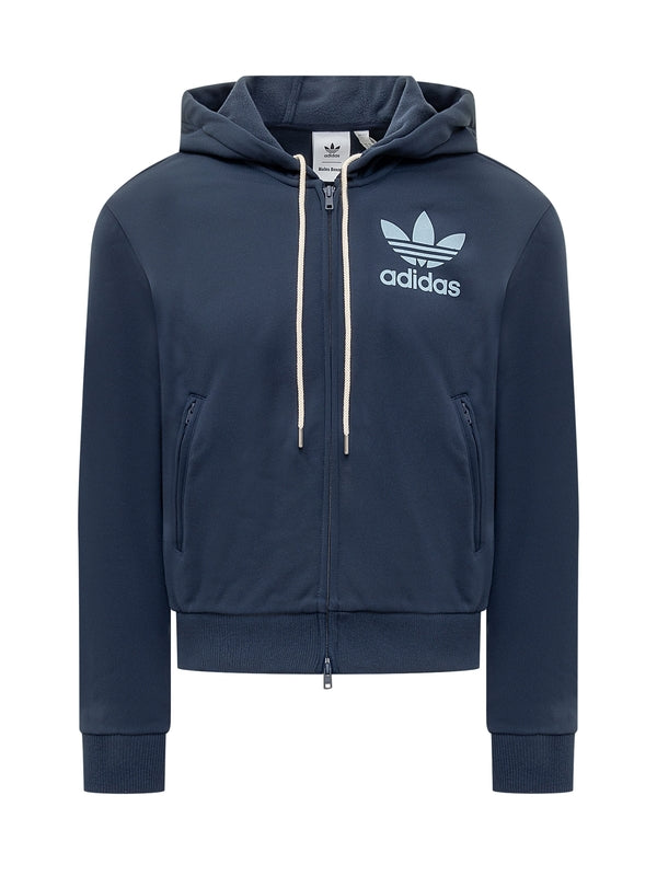 Adidas Logo Embroidery Drawstring Hooded Zip-Up