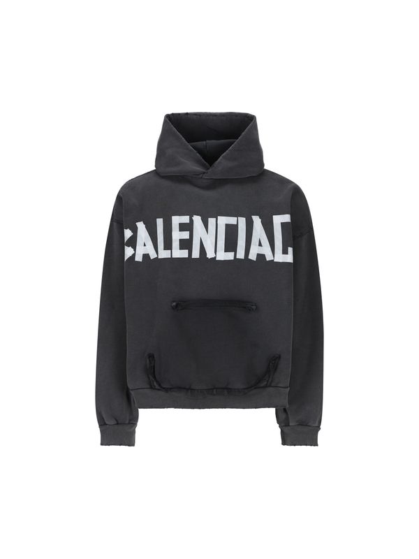 Tape Type Logo Printed Hoodie