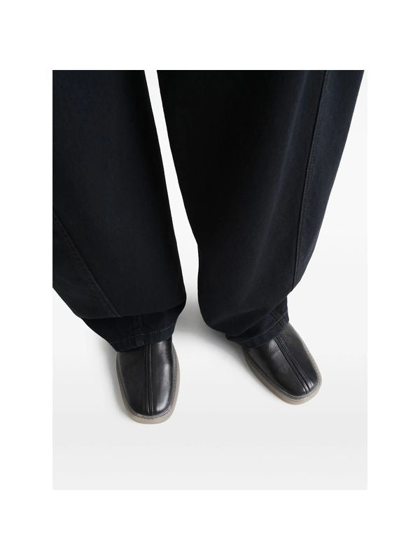 Chinese Square-toe Calfskin Loafers