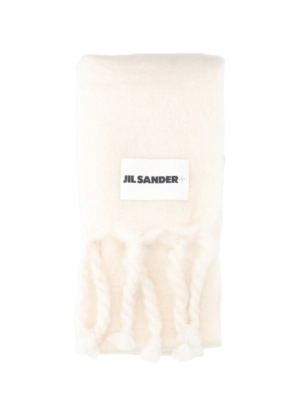 Jil Sander White Wool Mufflers
