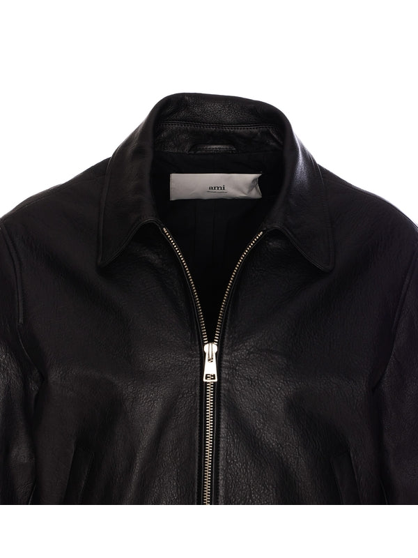 Zip-up Leather Jacket