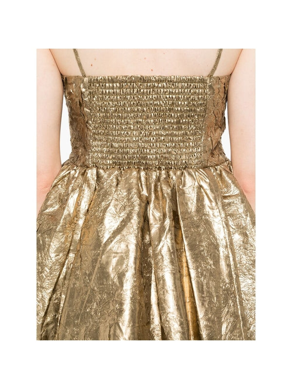 Bow Detail Metallic Sleeveless
  Dress