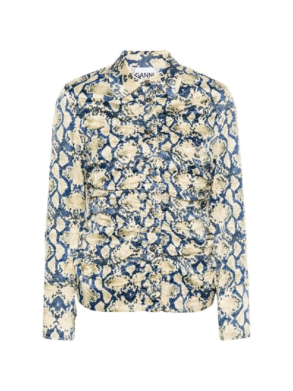 Safari Snake Printing Crinkle
  Shirt